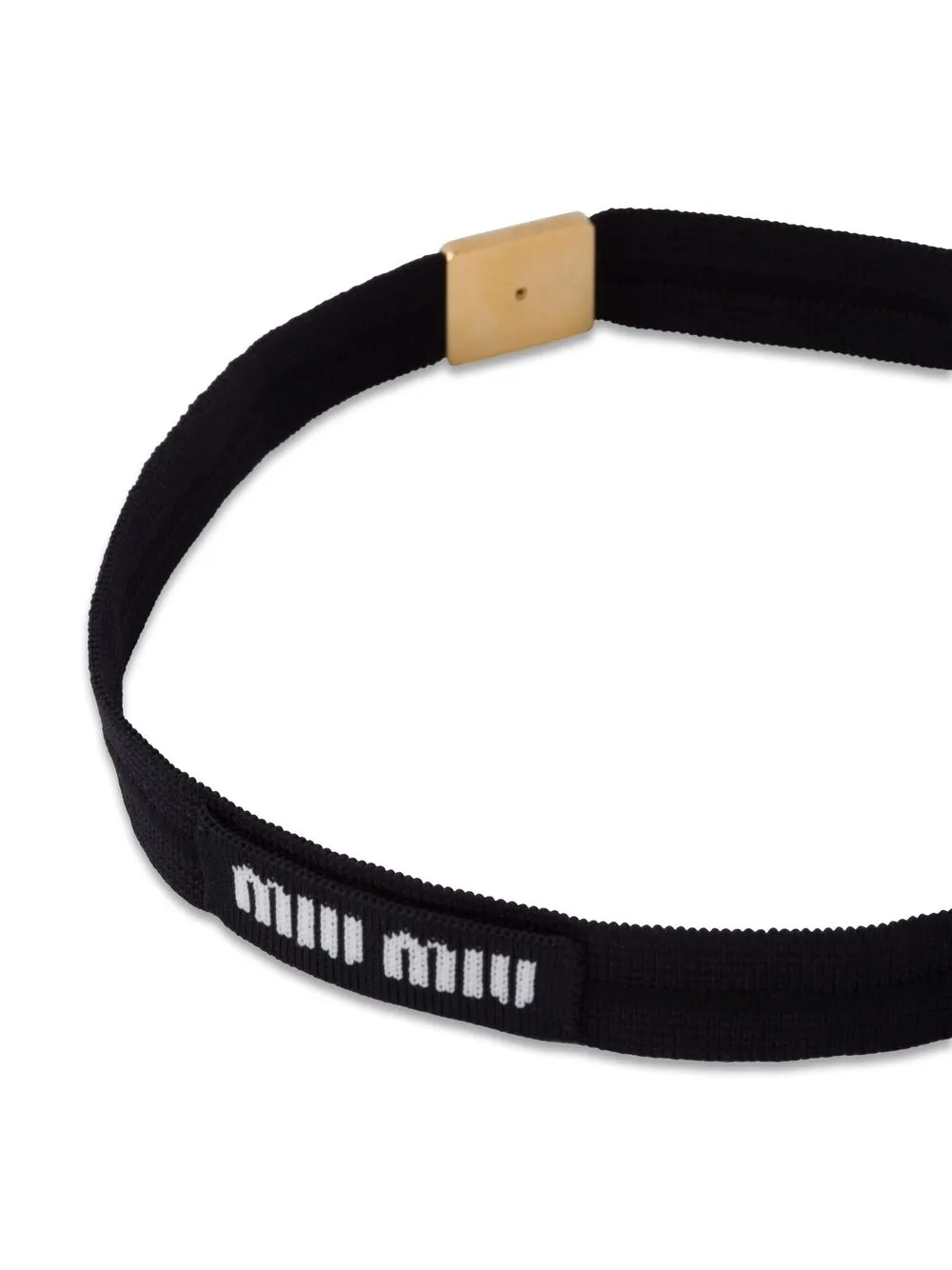 Miu Miu Scrunchie met logopatch - Zwart