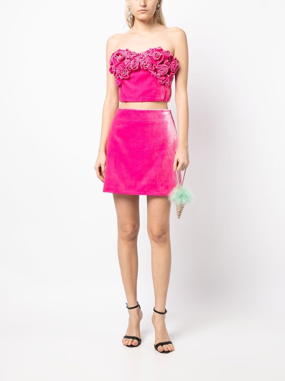 Shop Ermanno Scervino Vevlvet A-line Mini Skirt In Rosa