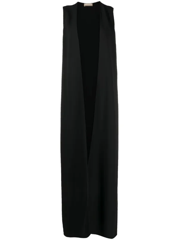 Elie Saab Maxi Open-front Gilet in Black
