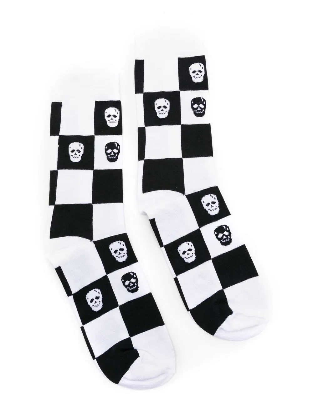 Herchcovitch; Alexandre Par de meias com intarsia xadrez | Preto | Image 1