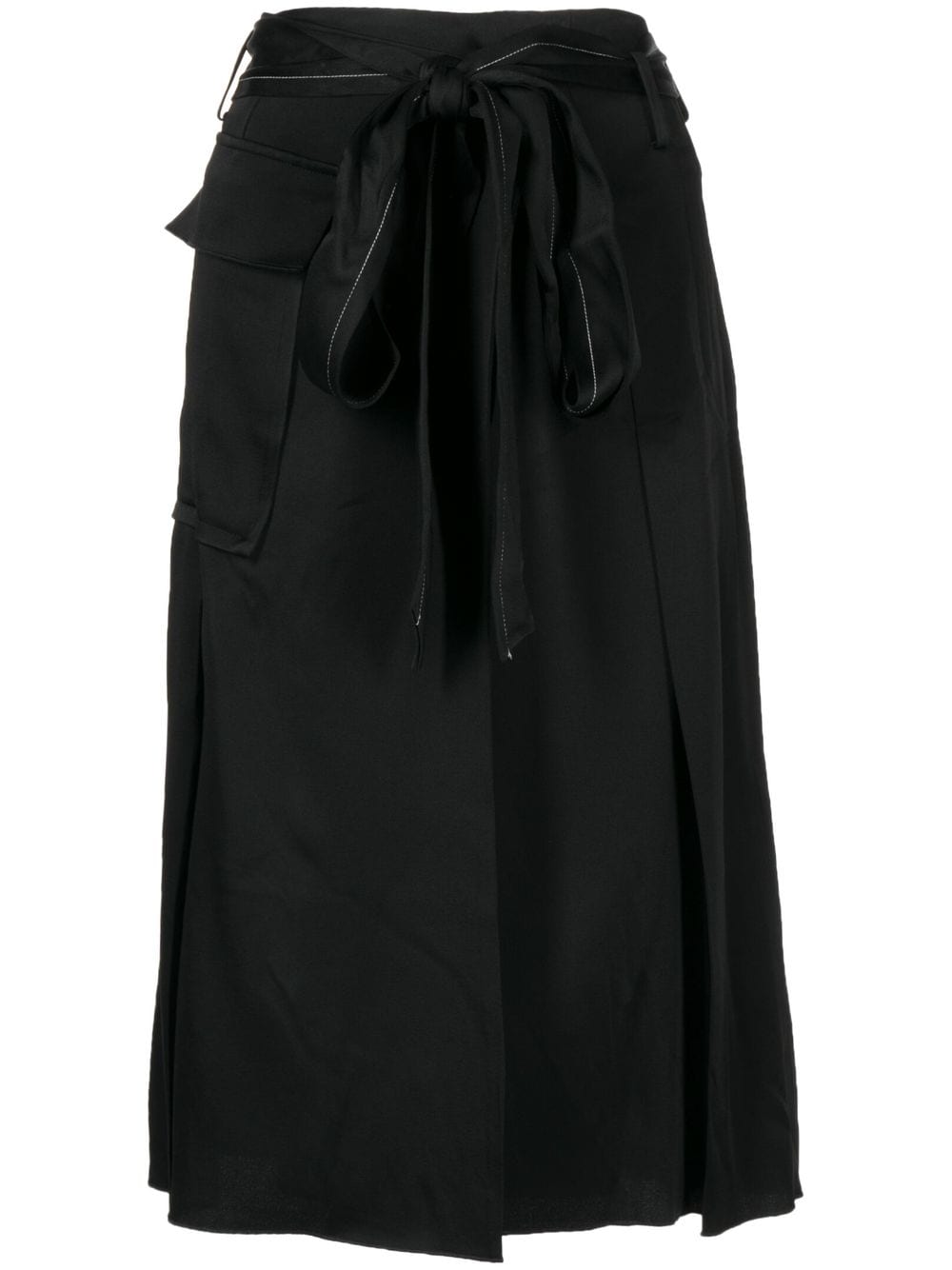 Image 1 of Victoria Beckham patch-pocket satin midi skirt