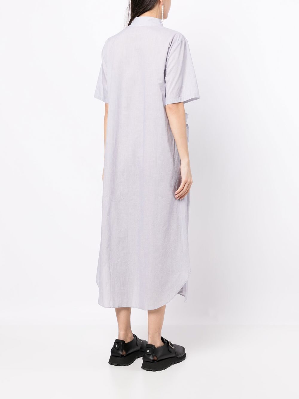 Shop Y's Graphic-print Shirt Dress In Blau