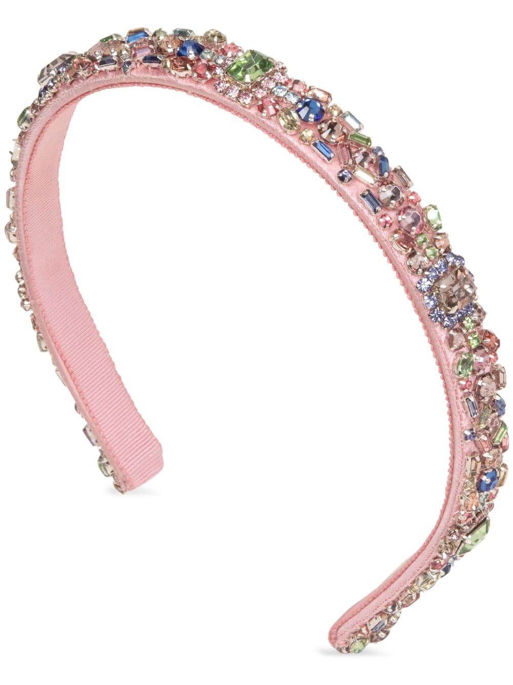 Jennifer Behr Mira Crystal-embellished Headband In Pink