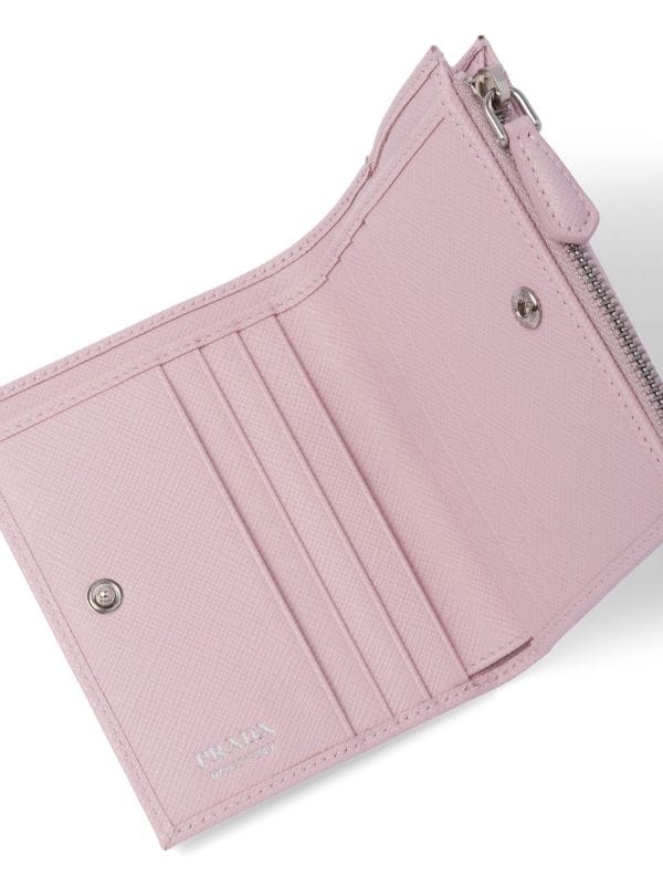 Prada triangle-logo Saffiano Leather Wallet - Pink