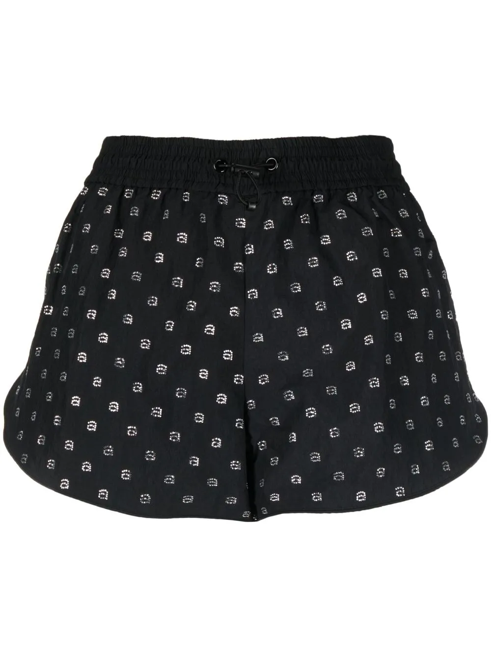 ALEXANDER WANG LOGO-EMBELLISHMENT RUNNING SHORTS