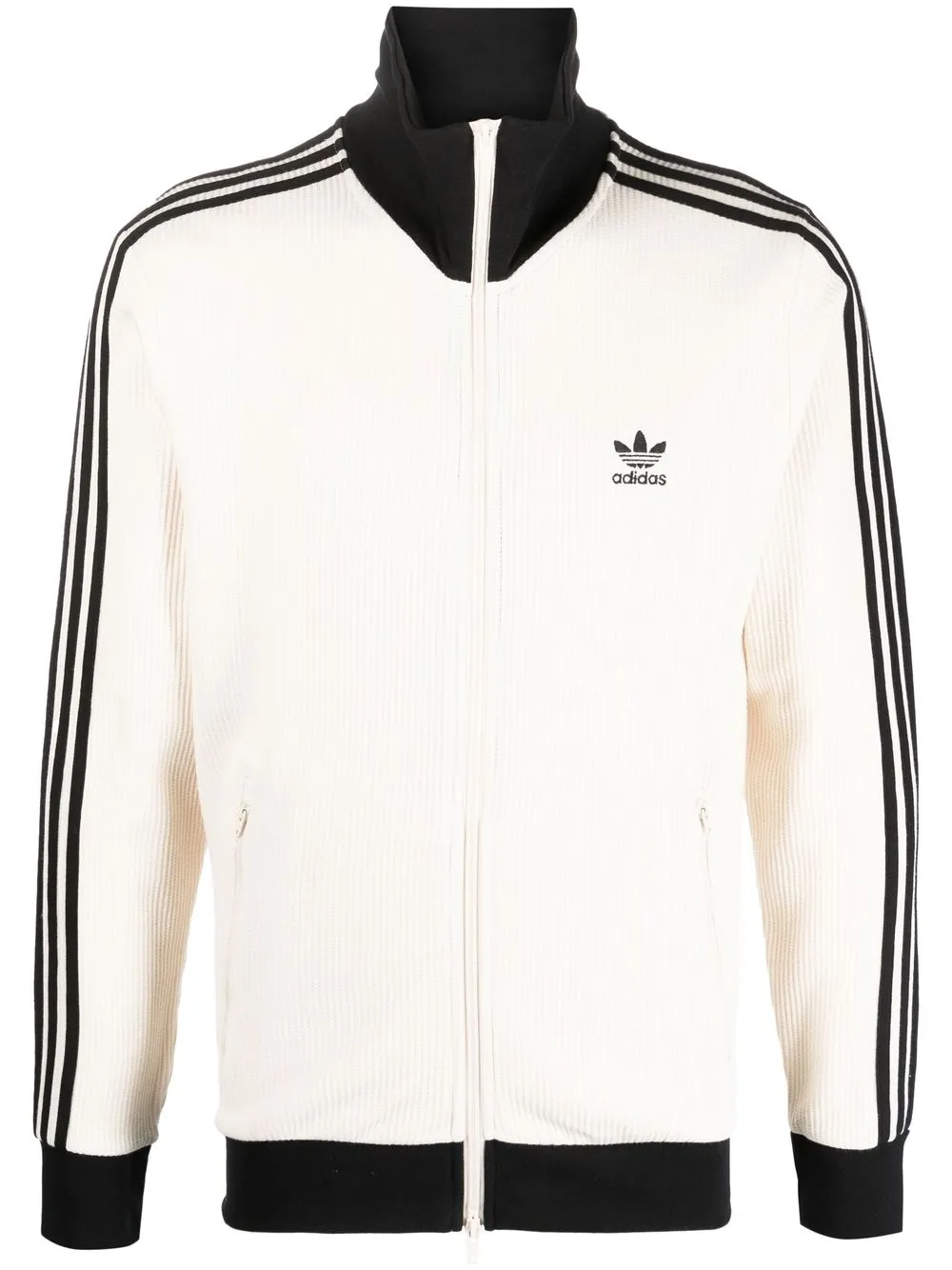 

adidas embroidered-logo ribbed cardigan - Neutrals