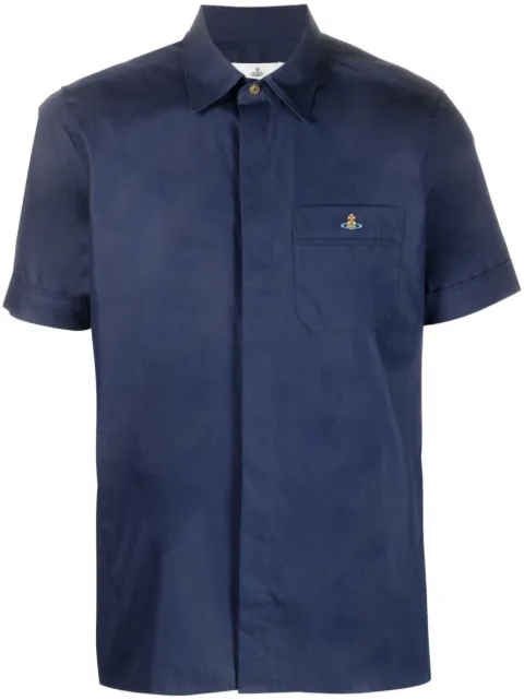 Orb-embroidered shortsleeved shirt