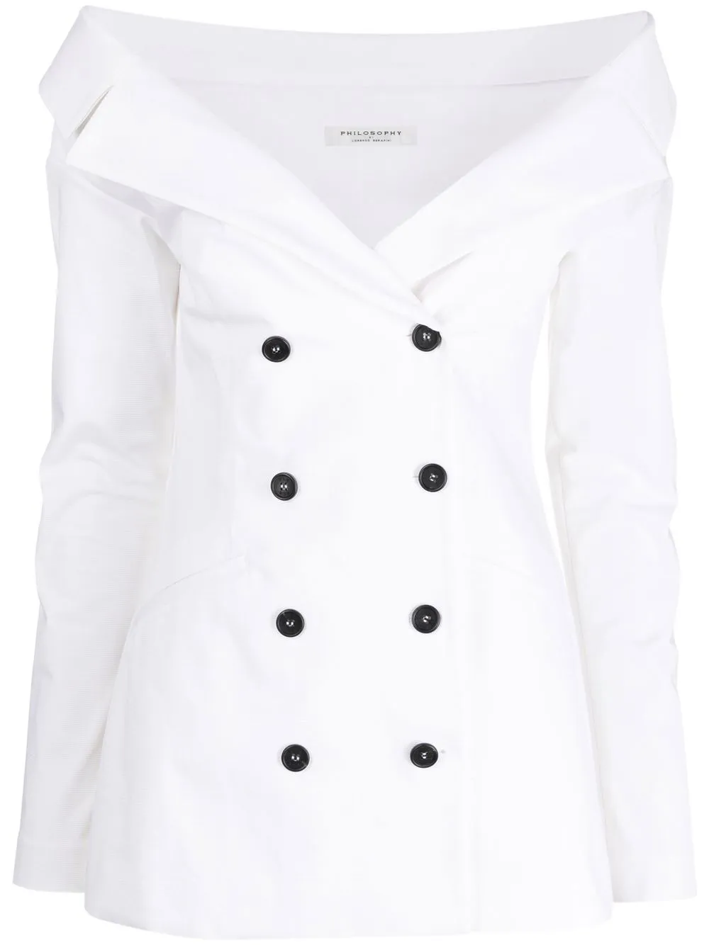 

Philosophy Di Lorenzo Serafini off-shoulder double-breasted blazer - White