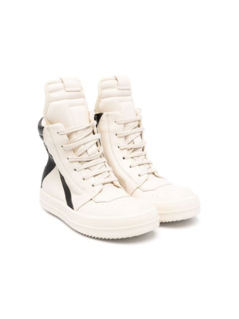 Rick Owens Kids - Geobasket leather high-top sneakers