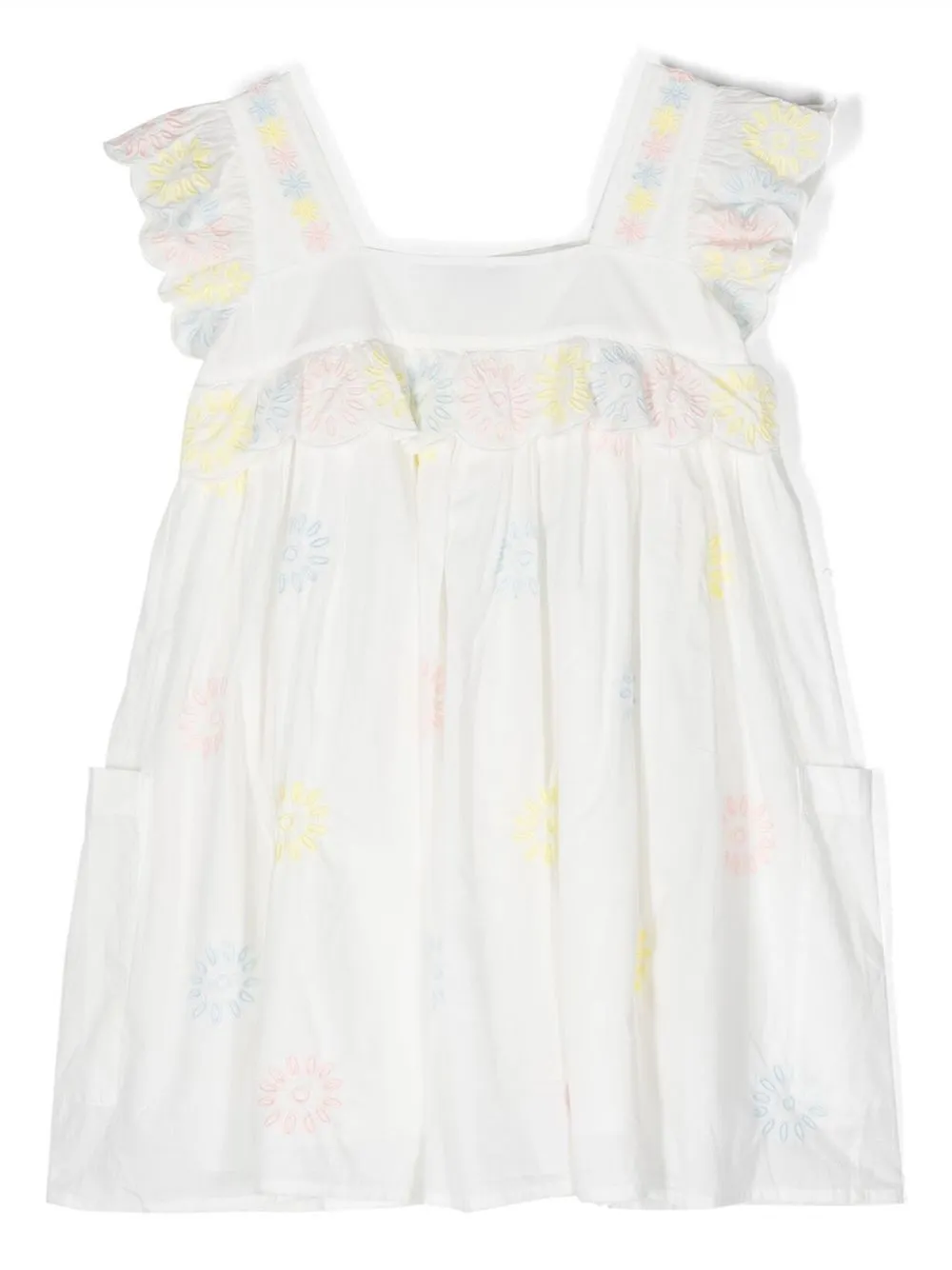 Stella McCartney Kids Jurk met geborduurde bloemen - Wit