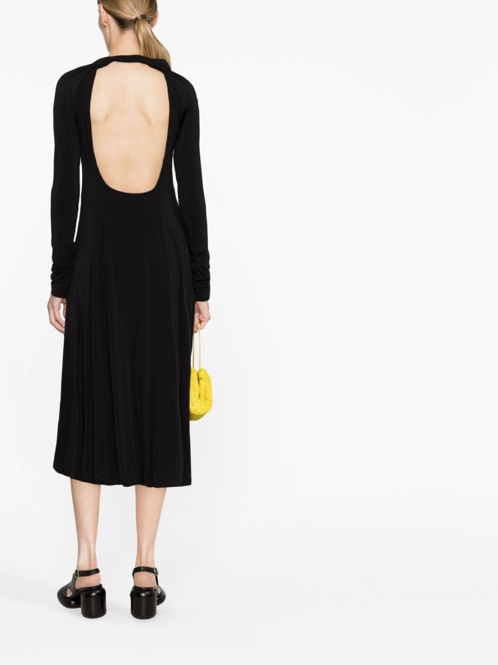 Shop Jil Sander Open-back Midi Dress In Black