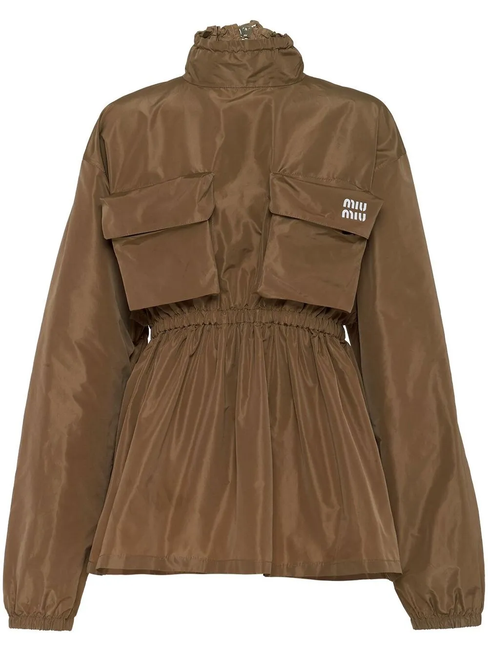 

Miu Miu logo-print cargo-pocket top - Brown