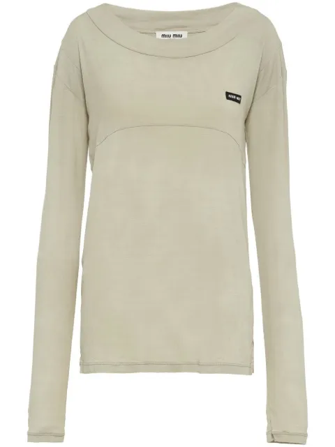 Miu Miu Camiseta mangas longas com logo