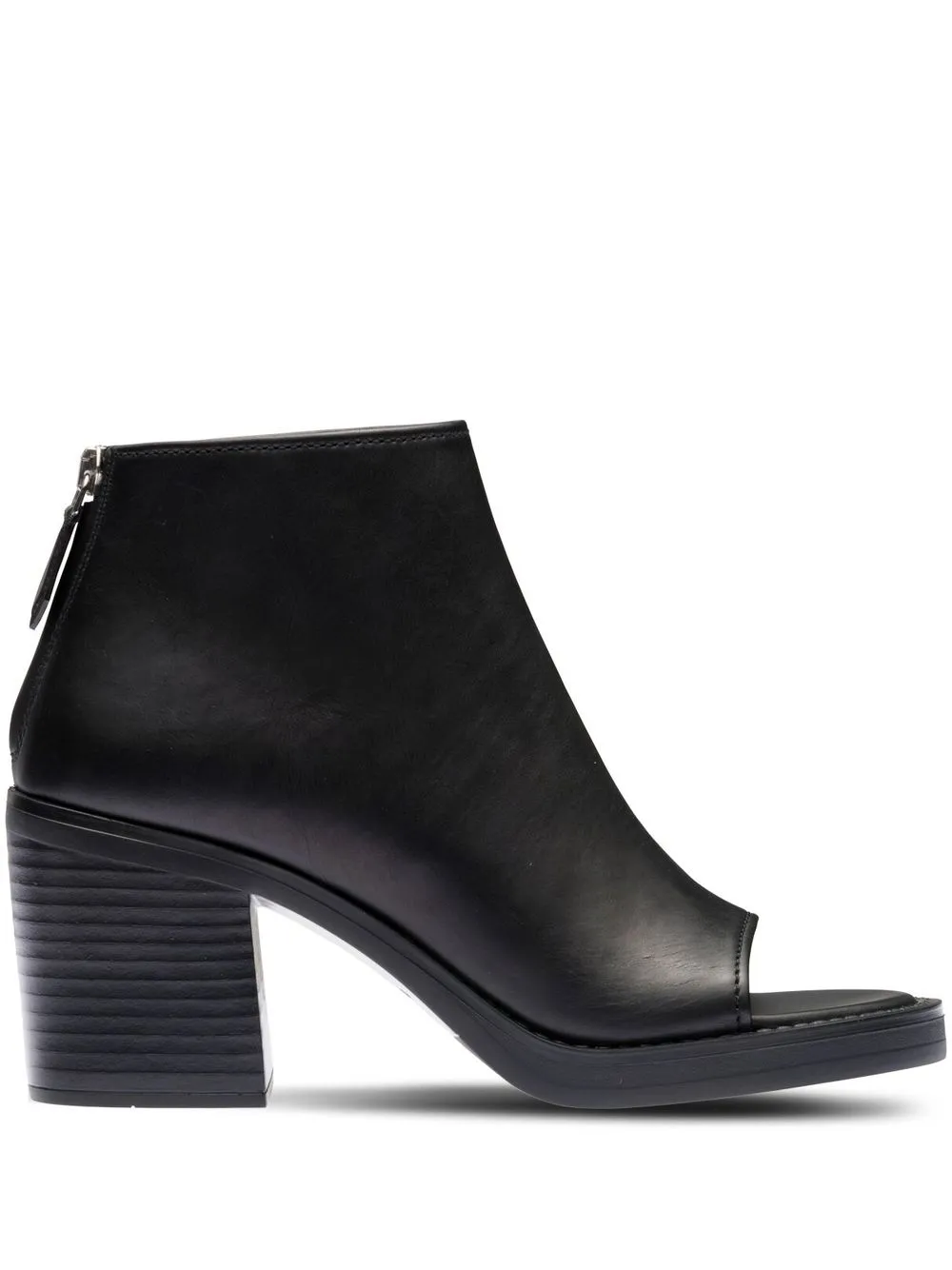 Black toeless ankle outlet boots