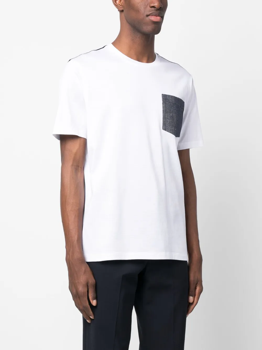 Herno Colour-block Cotton T-shirt In White