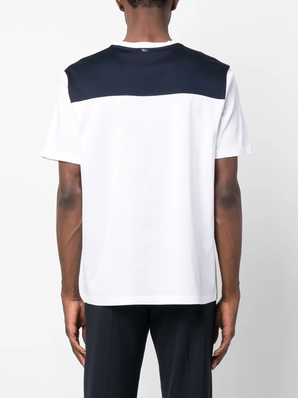Herno Colour-block Cotton T-shirt In White