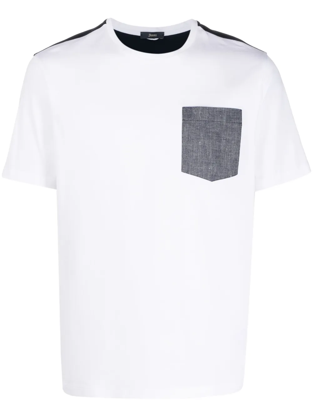 Herno Colour-block Cotton T-shirt In White