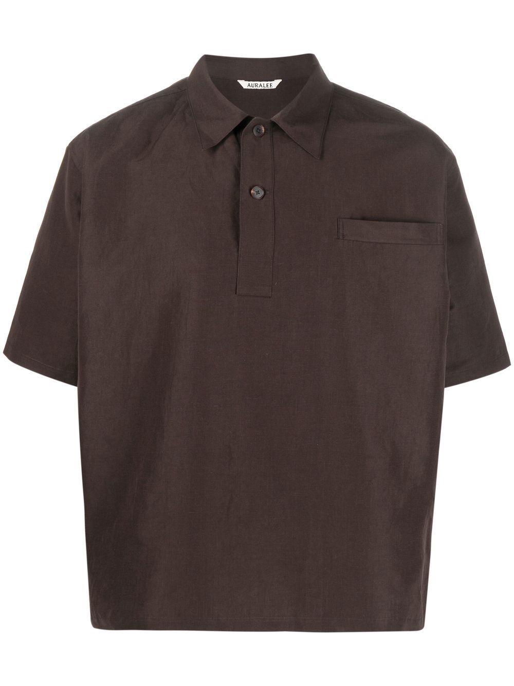 Auralee Classic Chest-pocket Polo Shirt In Dark Brown