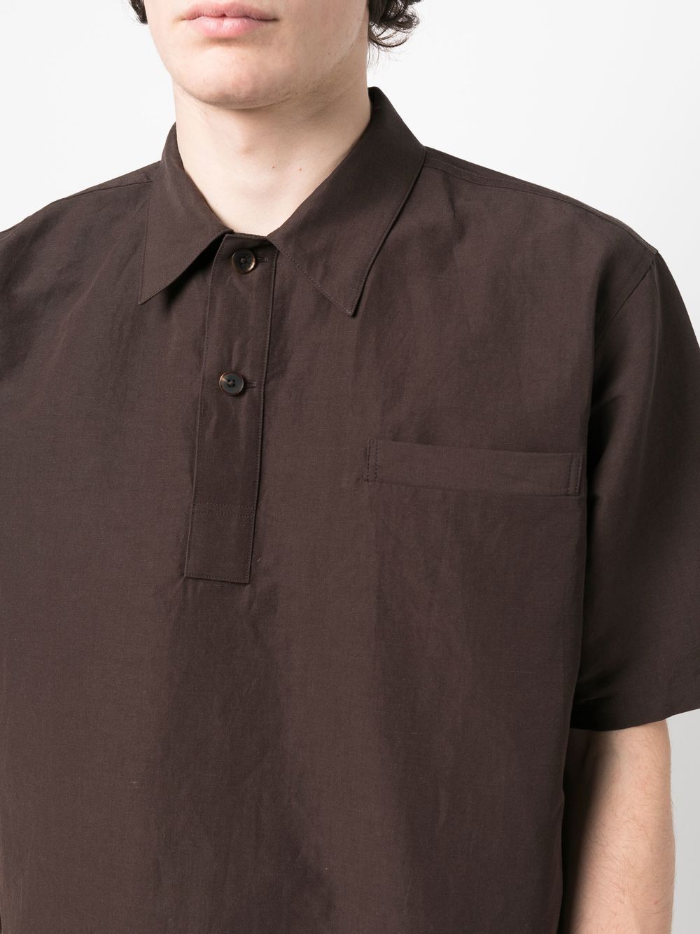 Shop Auralee Classic Chest-pocket Polo Shirt In Brown