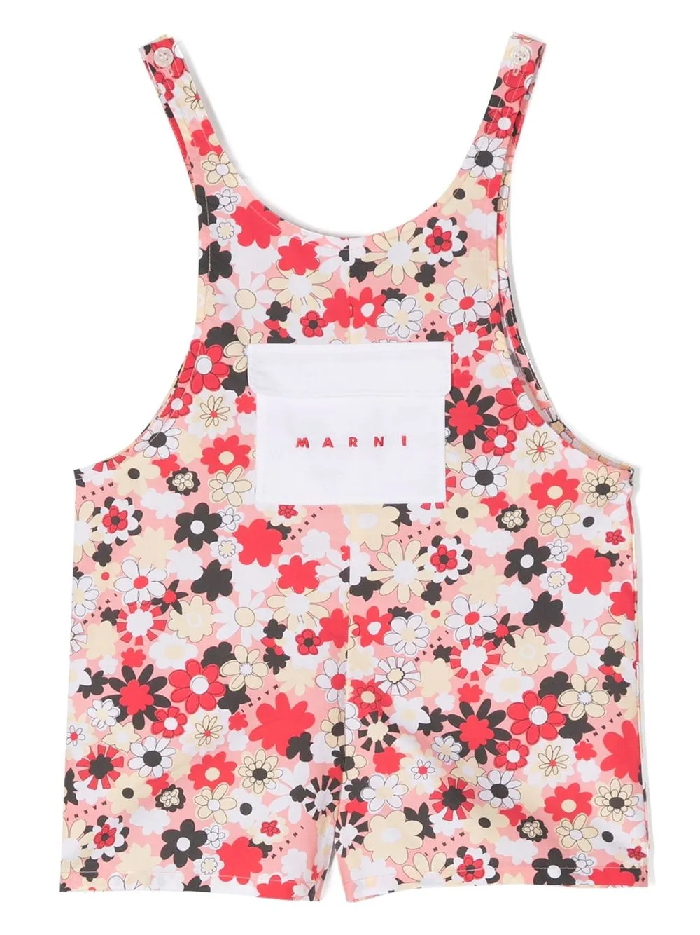 

Marni Kids all-over floral print dungarees - Pink