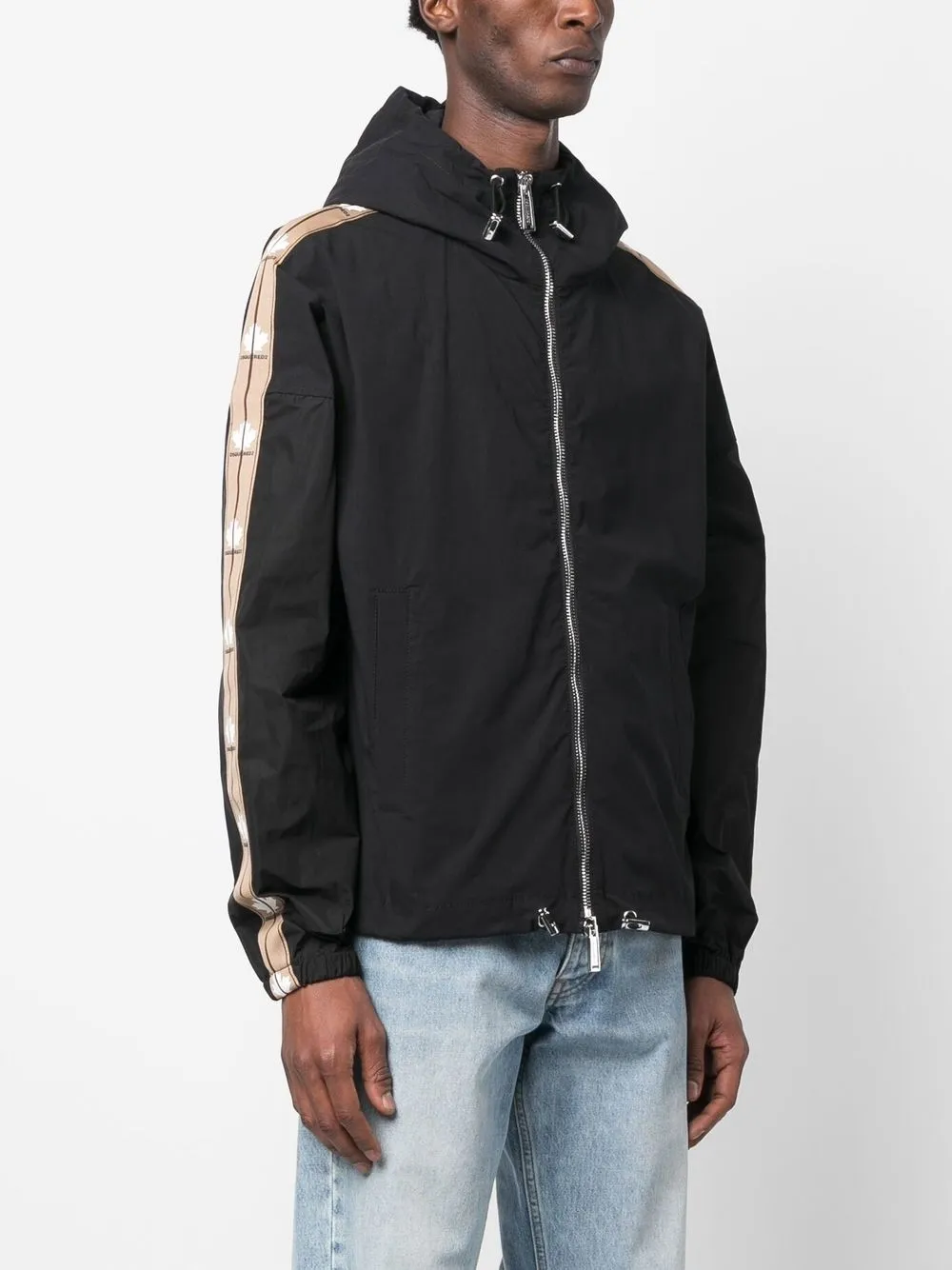 Dsquared2 Lightweight Jacket With Contrasting Panels In Black