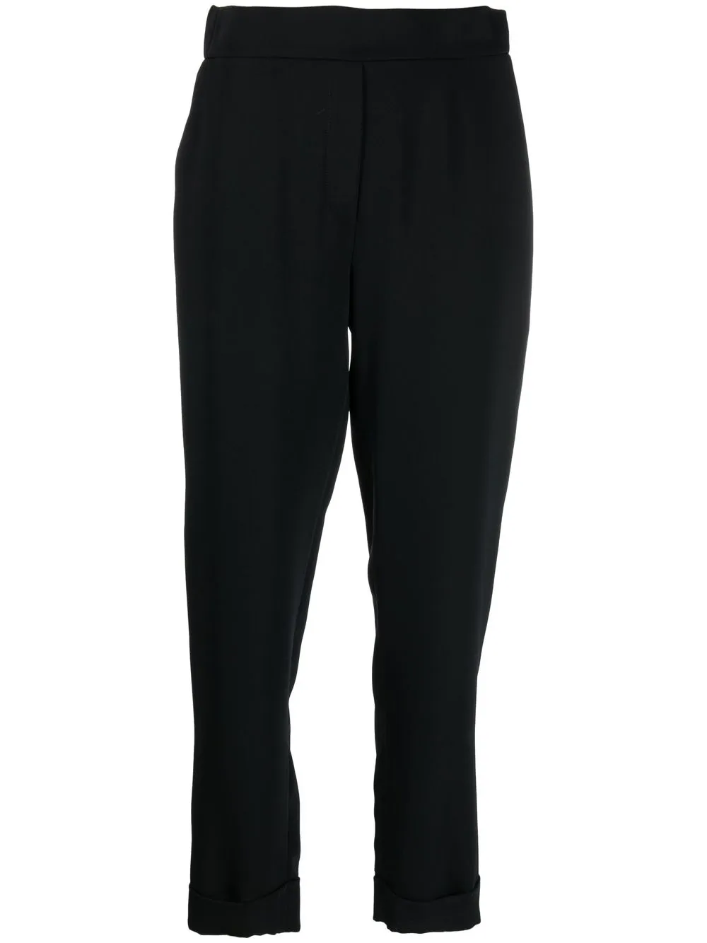 

P.A.R.O.S.H. rear elasticated-waistband cropped trousers - Black