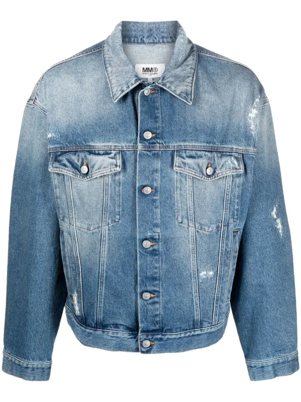 MM6 Maison Margiela button-up Denim Jacket - Farfetch