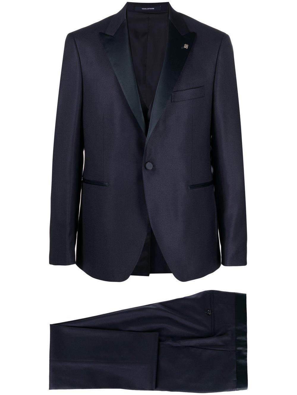 Shop Tagliatore Three-piece Tailored Suit In Blue