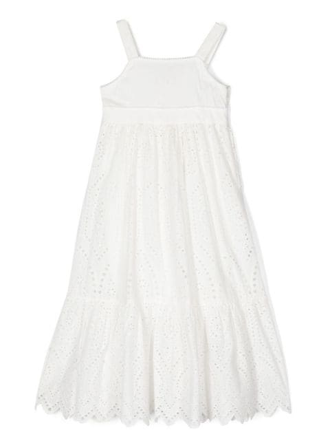 TWINSET Kids - english embroidery-detail cotton dress