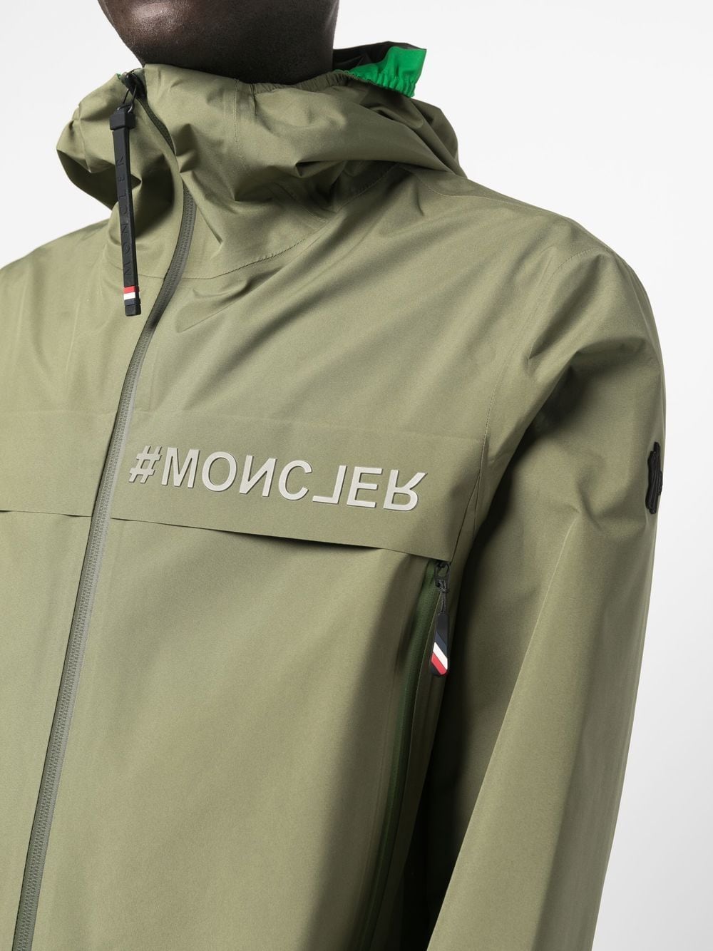 Shop Moncler Logo-print Jacket In 绿色