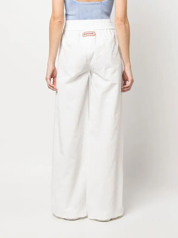 DSQUARED2 ディースクエアード ワイドパンツ | ホワイト | FARFETCH JP