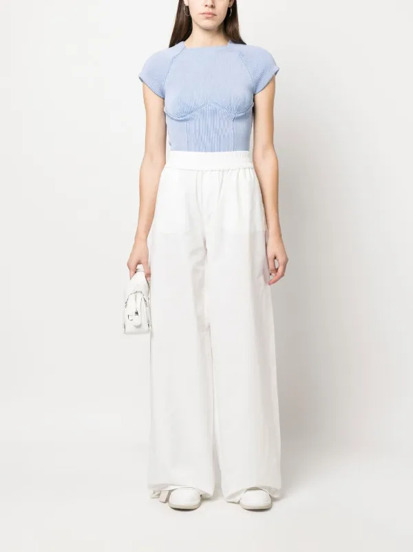 DSQUARED2 ディースクエアード ワイドパンツ | ホワイト | FARFETCH JP