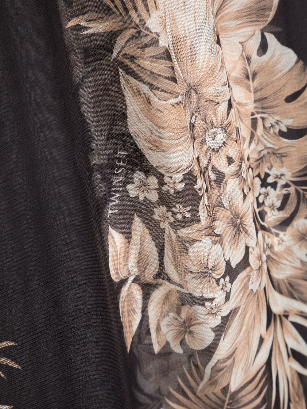 TWINSET Sjaal met bloemenprint - Zwart
