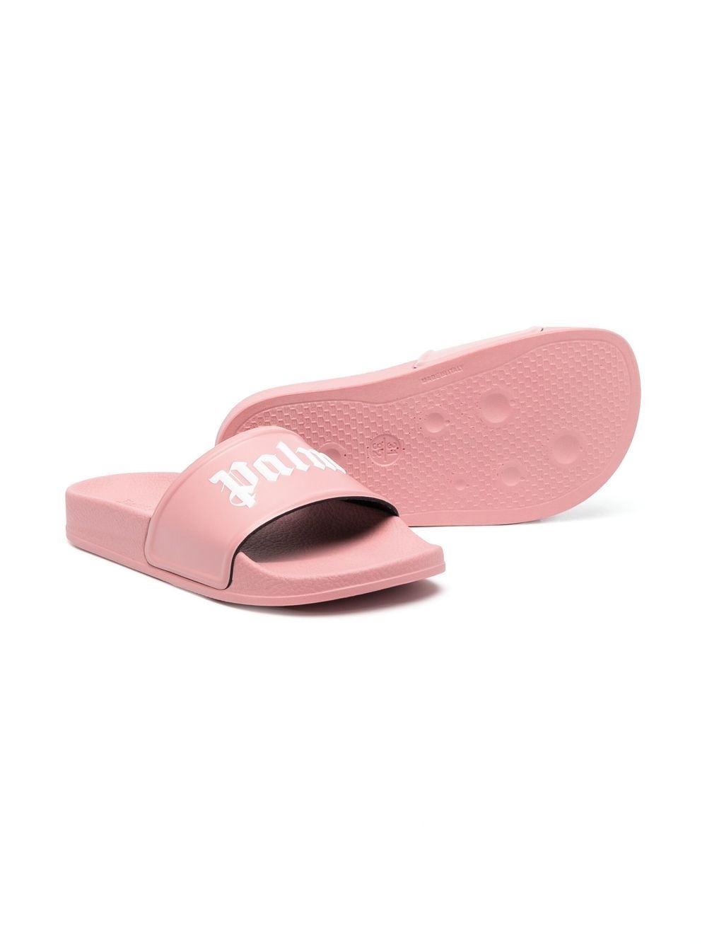Shop Palm Angels Logo-print Slides In Pink