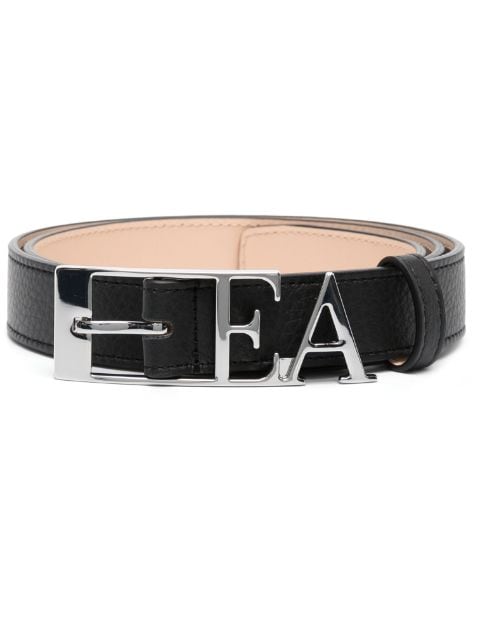 Emporio Armani logo-lettering leather belt