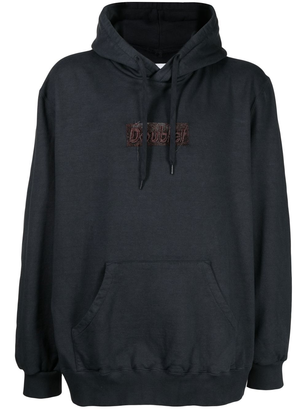 Doublet Logo-patch Cotton Hoodie In Grau