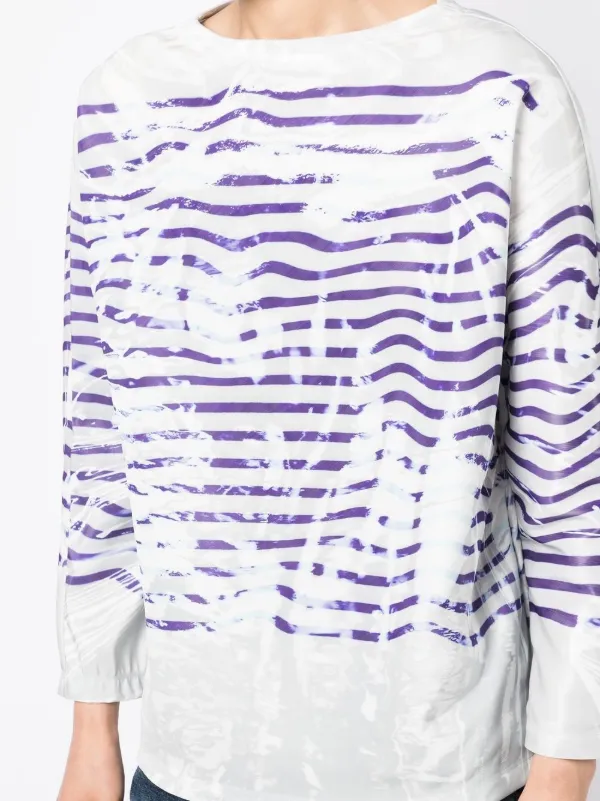 Doublet graphic-print long-sleeved Top | Blue | FARFETCH GE