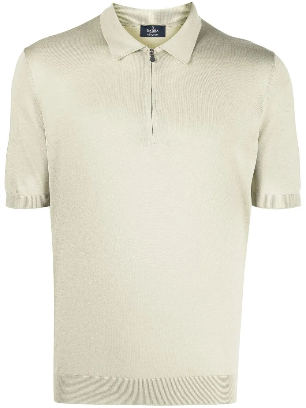 

Barba half-zip linen polo shirt - Green