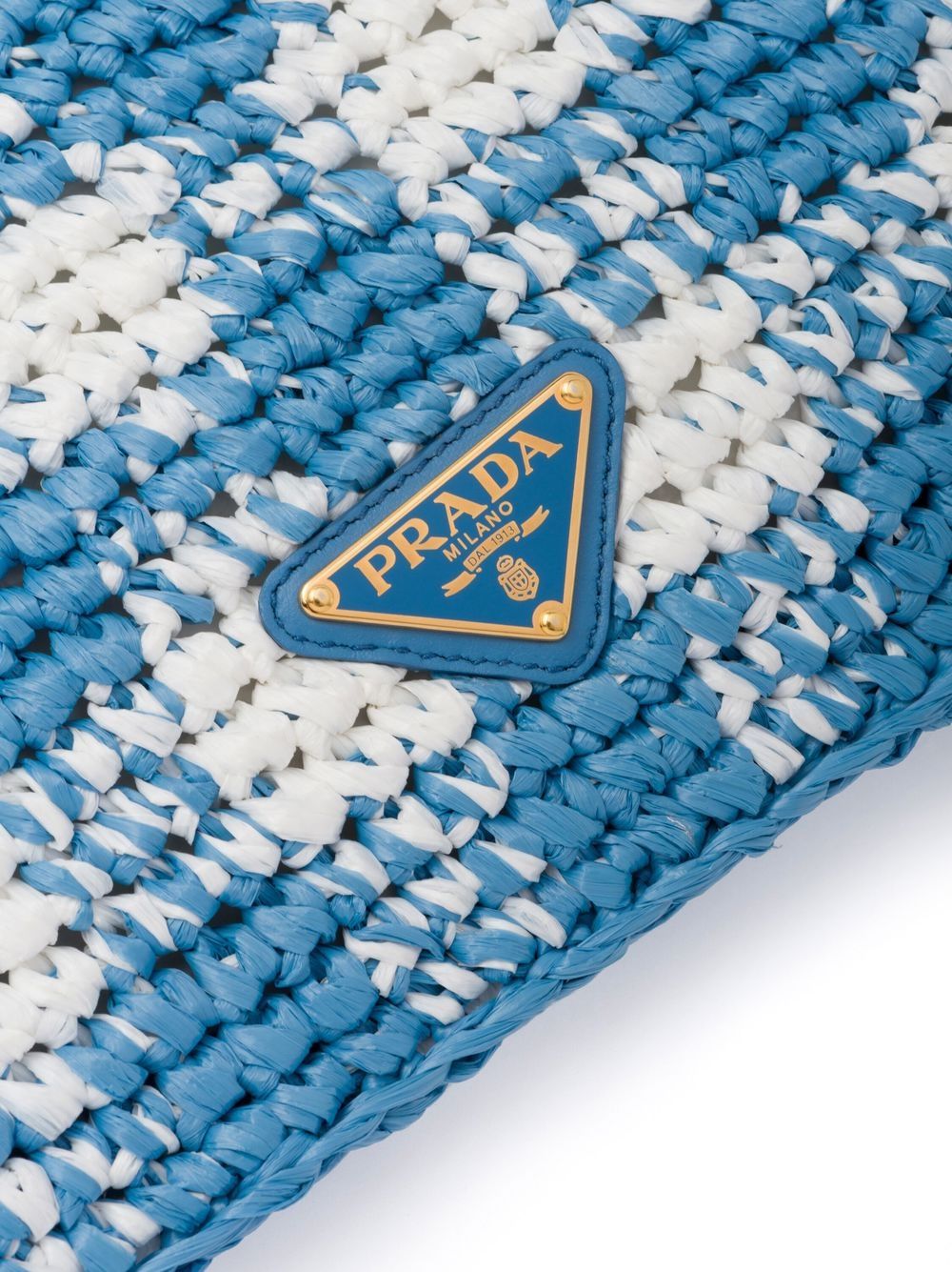 Prada triangle-logo Crochet Raffia Tote Bag - Farfetch