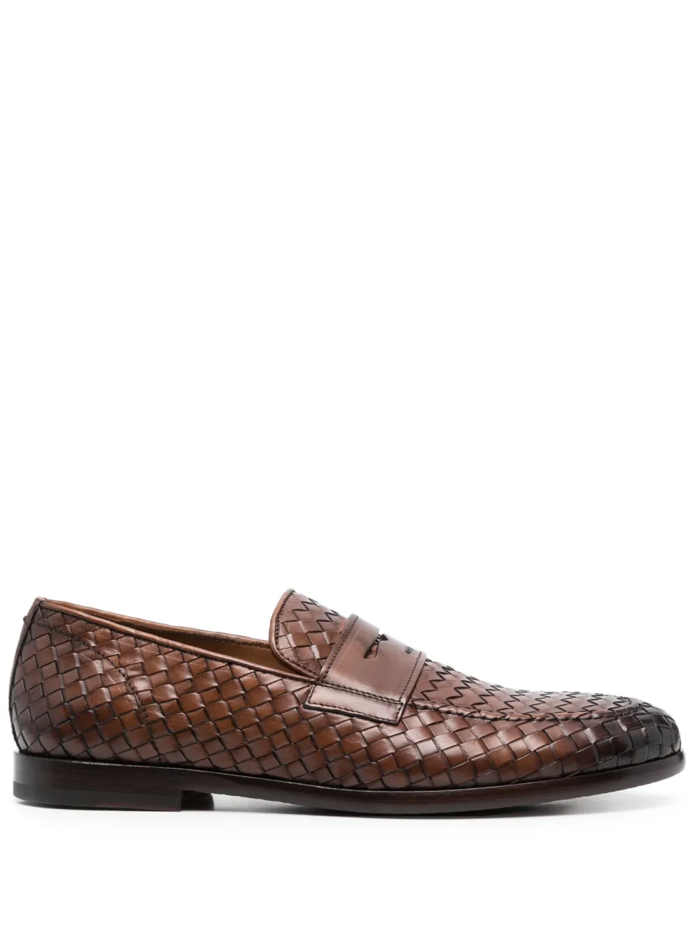 Doucal's Interwoven-design Slip-on Loafers In Braun