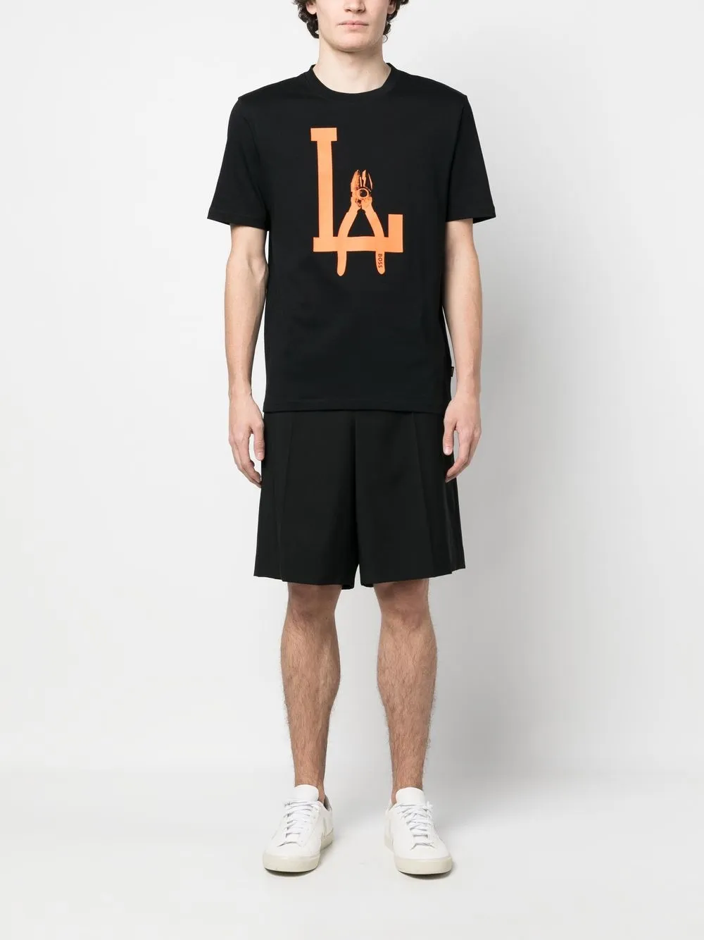 BOSS T-shirt met print - Zwart