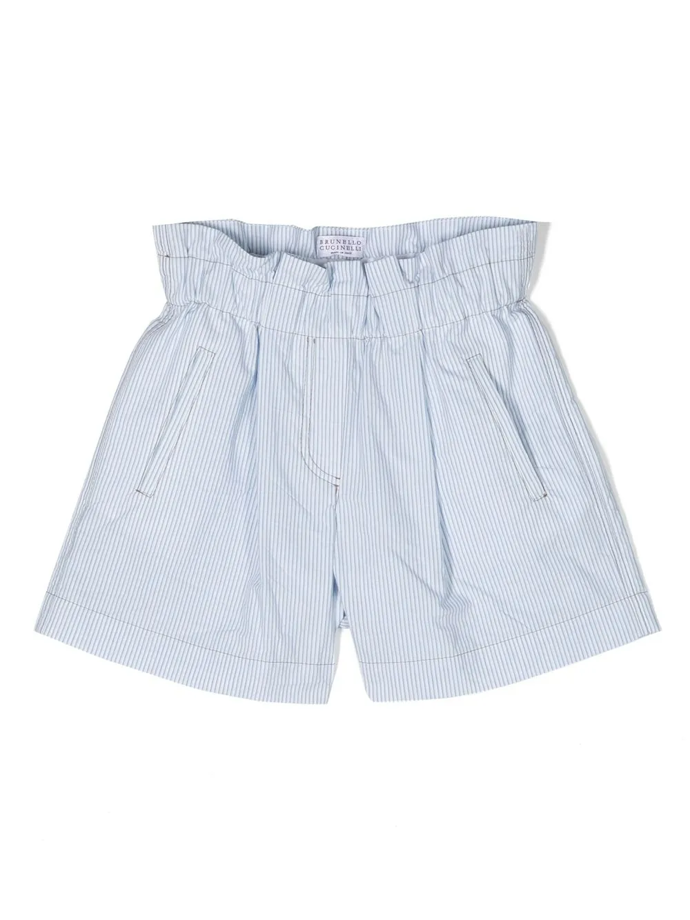 

Brunello Cucinelli Kids striped cotton shorts - Blue