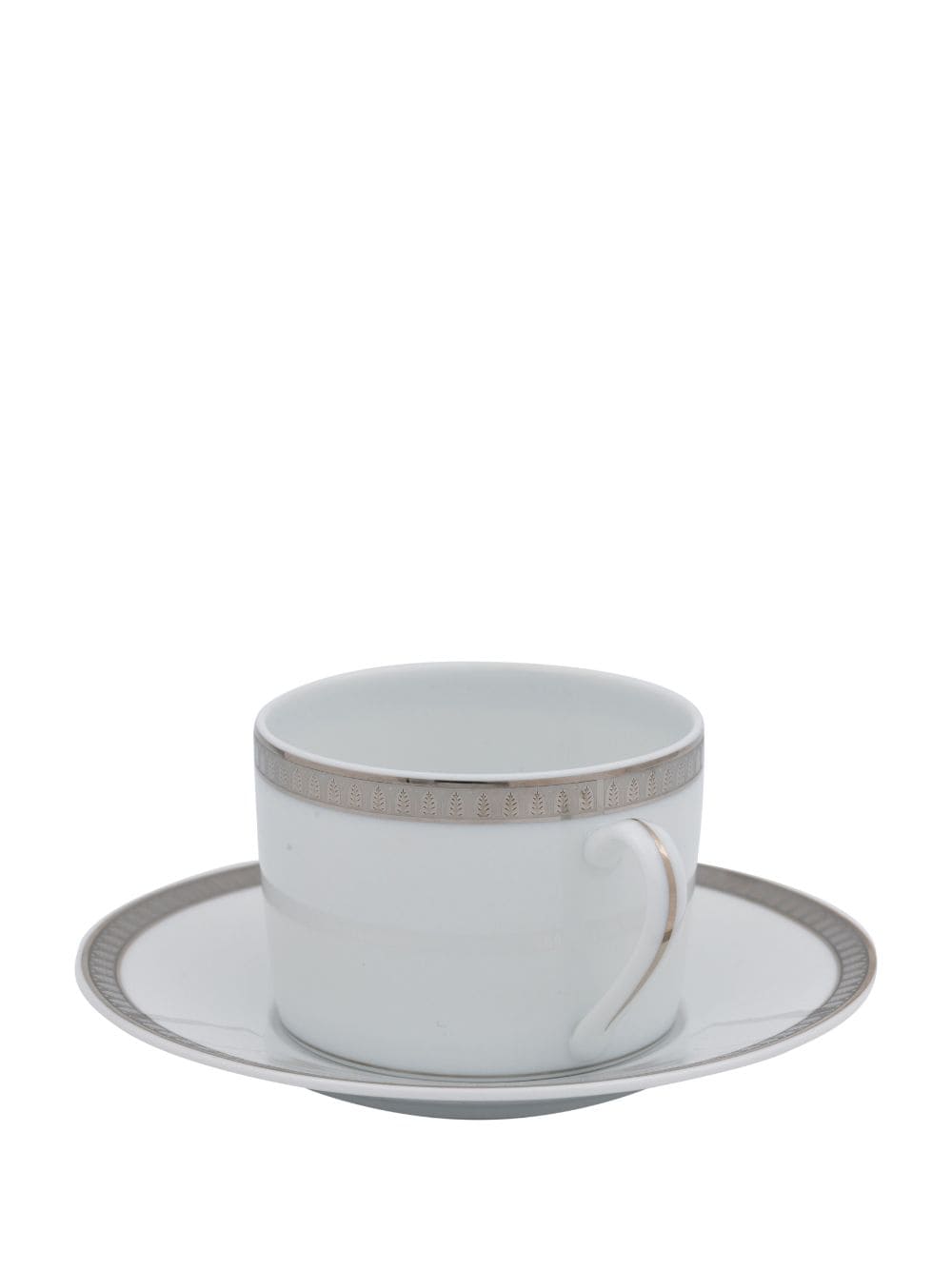 Shop Christofle Malmaison Platine Coffee Cup And Saucer In Weiss