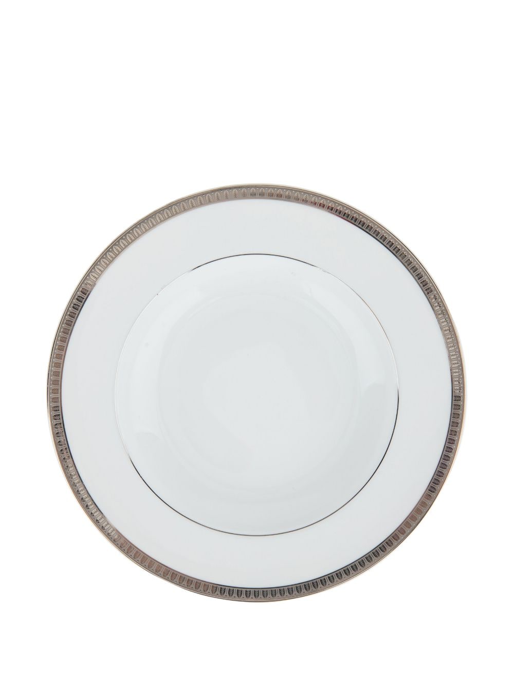 Shop Christofle Malmaison Platine Soup Plate In Weiss