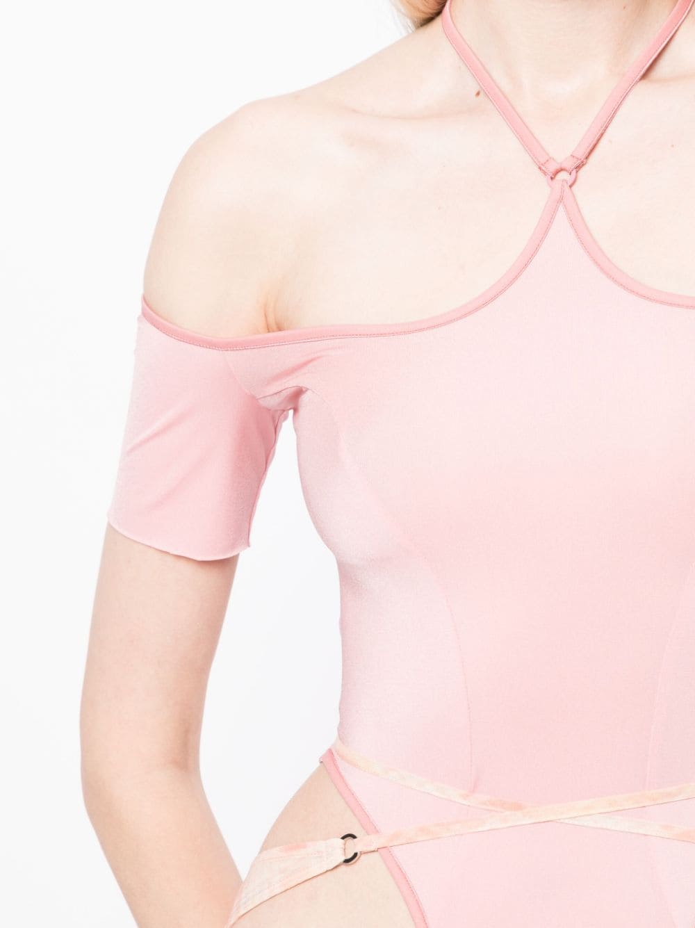 Shop Knwls Cut-out Detailing Bodysuit In Pink