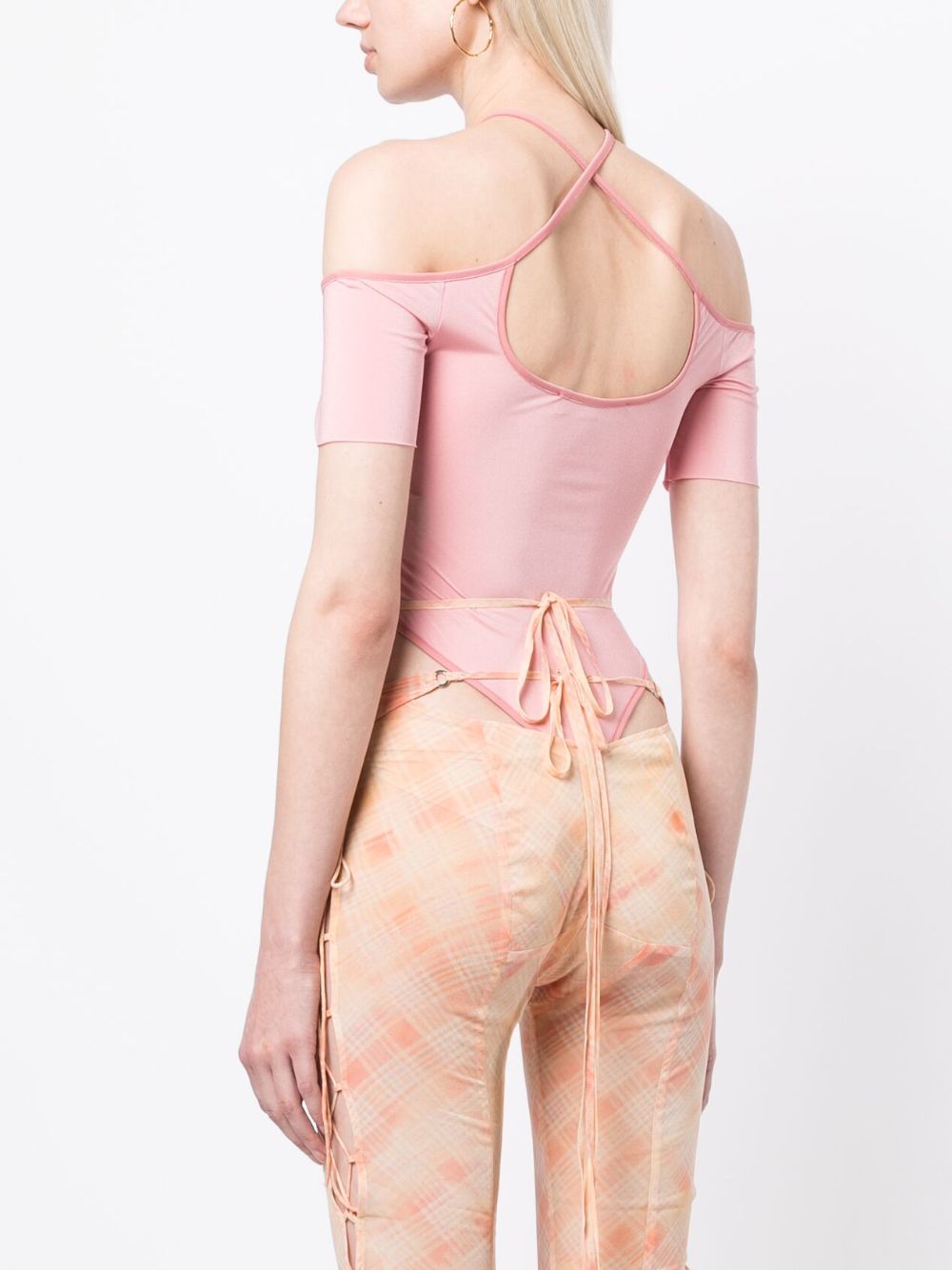 Shop Knwls Cut-out Detailing Bodysuit In Pink