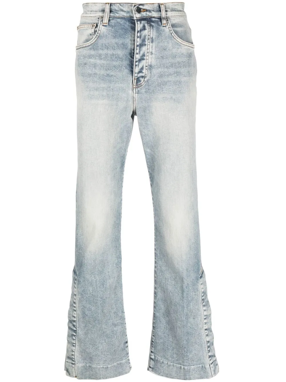 Amiri Mid-rise Bootcut Jeans In Blue