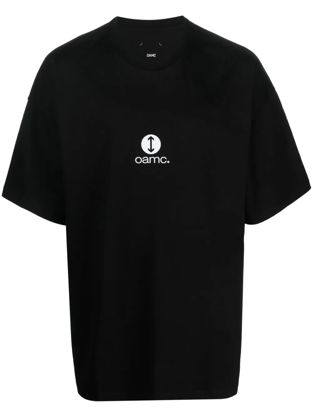 Oamc Graphic-patch Oversized T-shirt In Schwarz