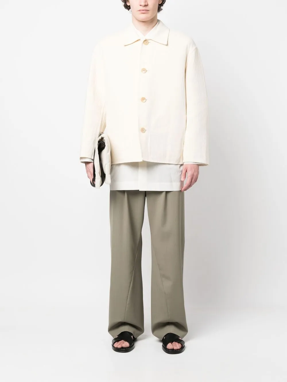 Cotton-wool Classic Shirt Jacket In Neutrals