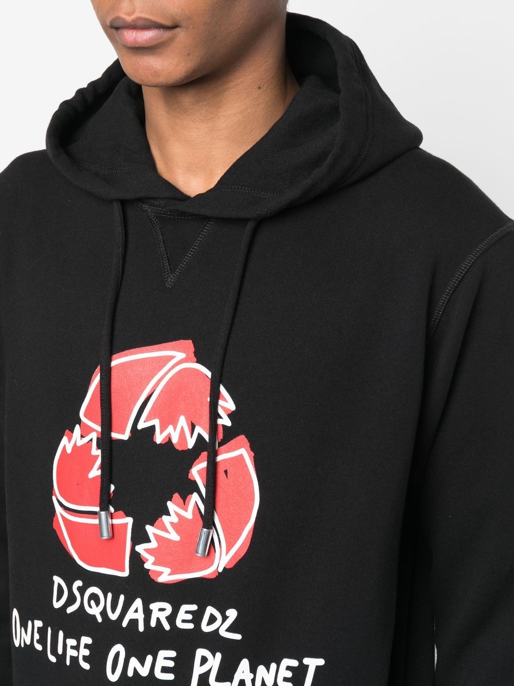 DSQUARED2 logo-print drawstring hoodie Men